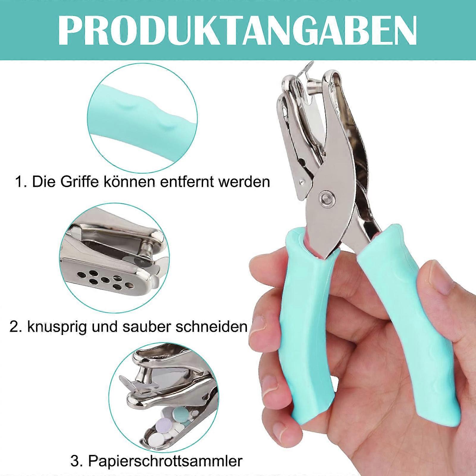 Hole Punch Binder for Craft Making, Stainless Steel Belt Circle Multipurpose Tool, Mint Green High Quality Material for Soft Handle Punch, Easy to