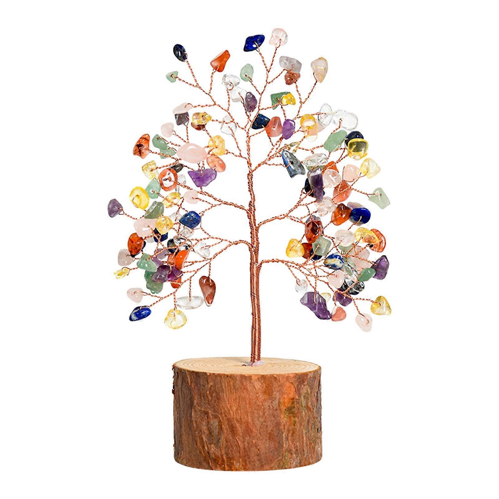 Crystal Tree Stone Solid Wood Ornament Crystal Tree Home Office Decoration Creativity