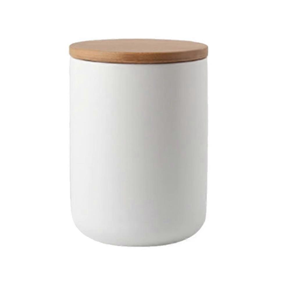 Ceramic Storage Jar Bamboo Lid Storage Bottles Spices Sugar Container