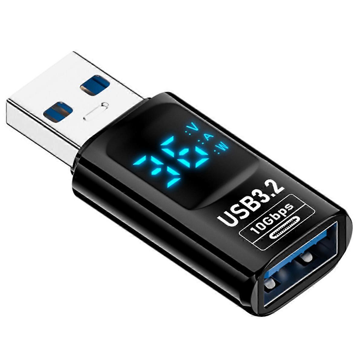 1PCS Digital LED Display USB 3.2 Adapter 10Gbps 36-60W A