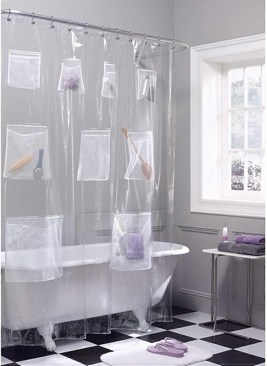 Quick Dry Sheer Shower Curtain or Bathroom Liner 72" x 72"