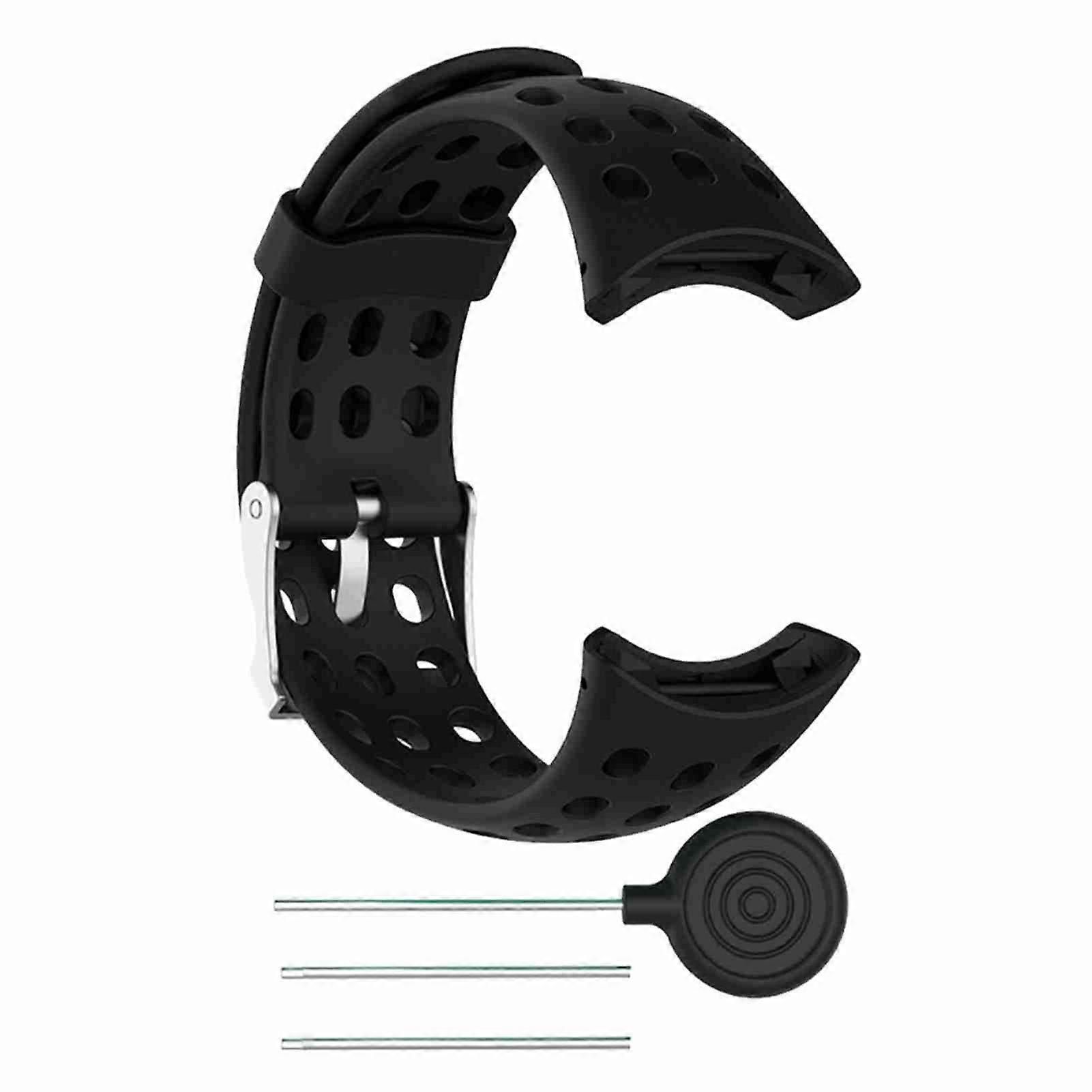 Silicone Rubber Smartwatch Strap for Suunto M1 M2 M4 M5 Men (Black)