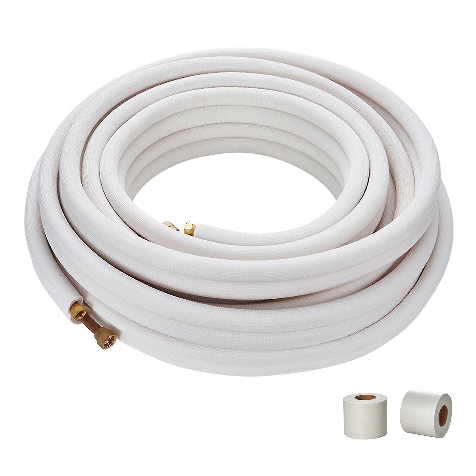 Succebuy 50FT Split Line Set 3/8 & 5/8 O.D Copper Pipes Tubing and Triple-Layer Insulation for Mini