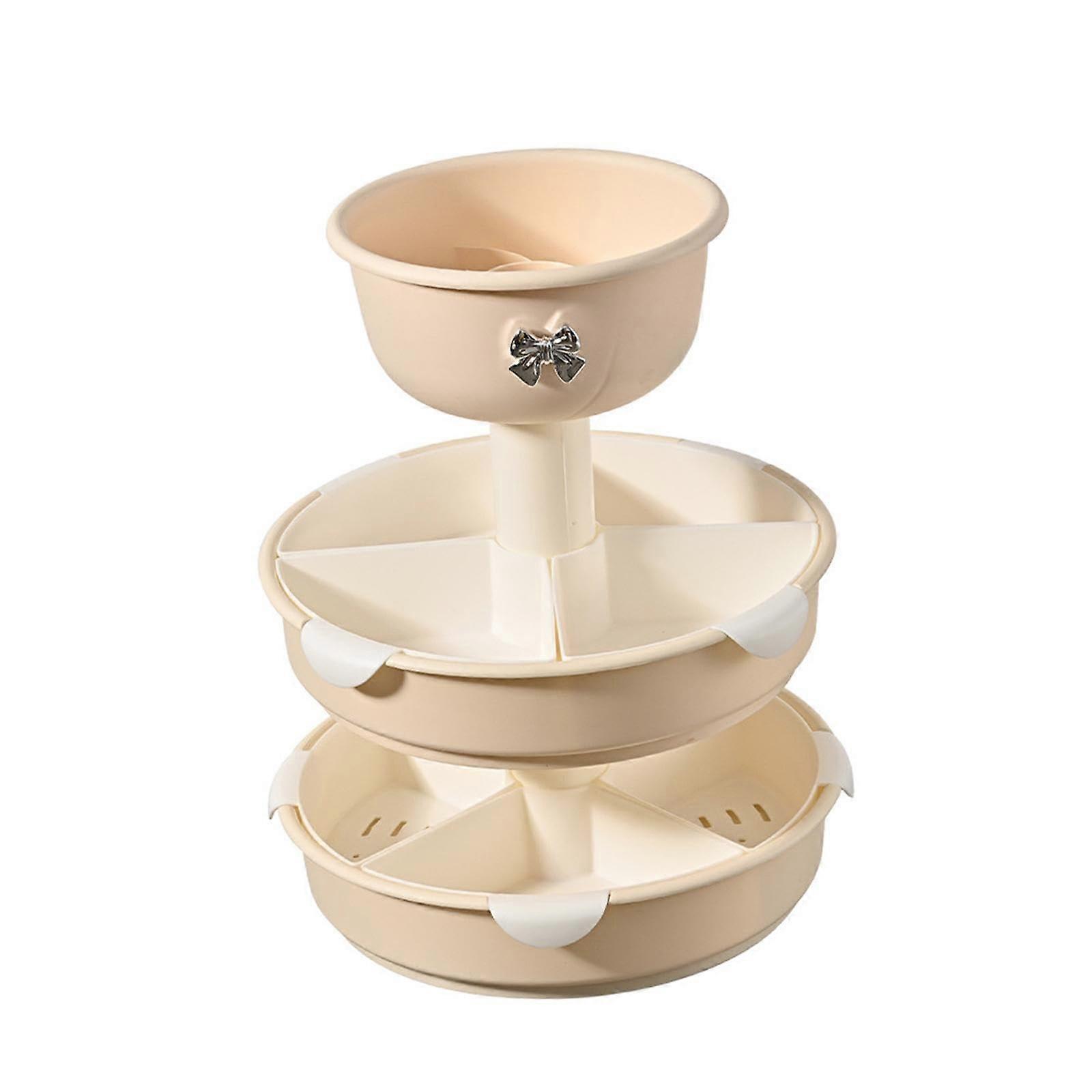 Rotating Hot Pot Vegetable Serving Tray with Drainage System, Three Tier