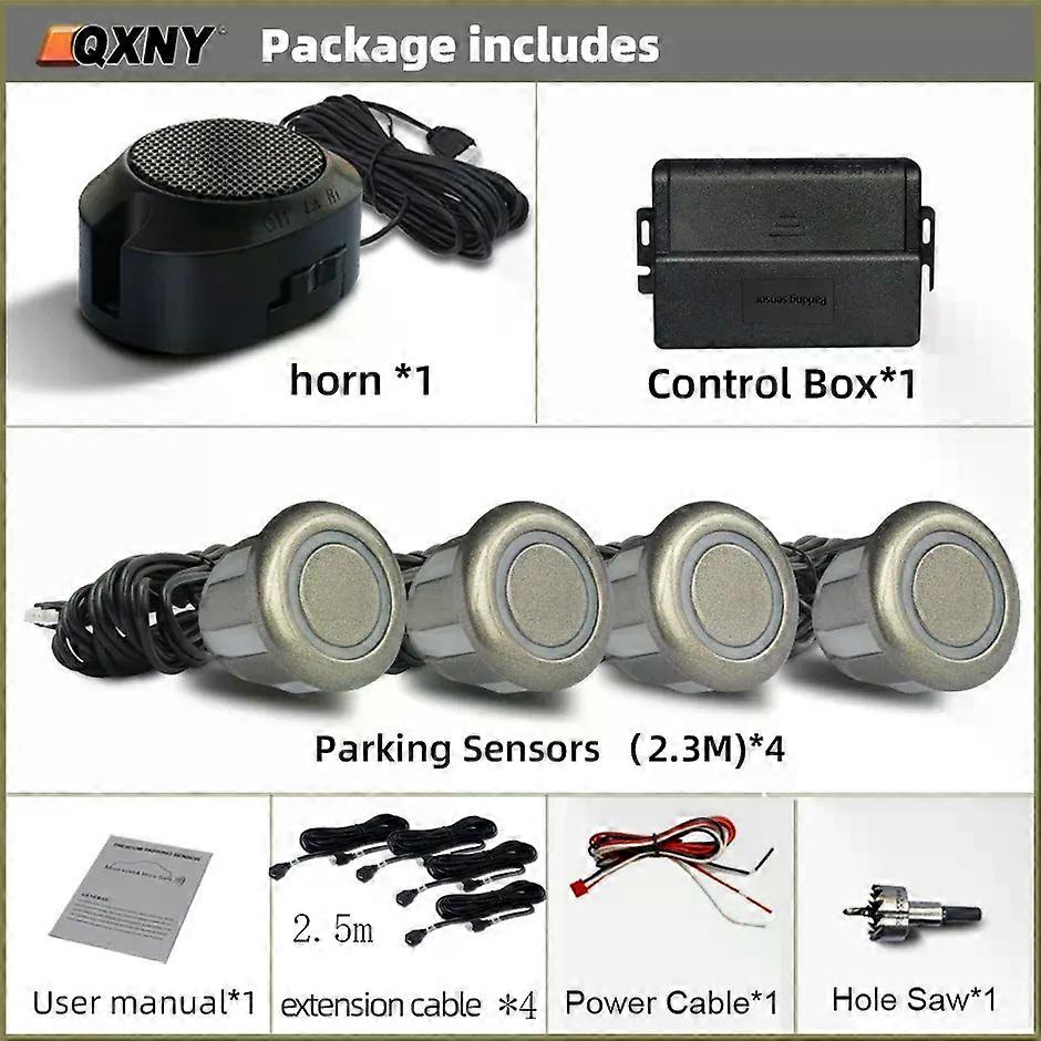 Professional Car Front Parking Sensor Kit Auto Parktronic Vehicle Assistant System Buzzer Alarm Volume Can be Adjusted Universal