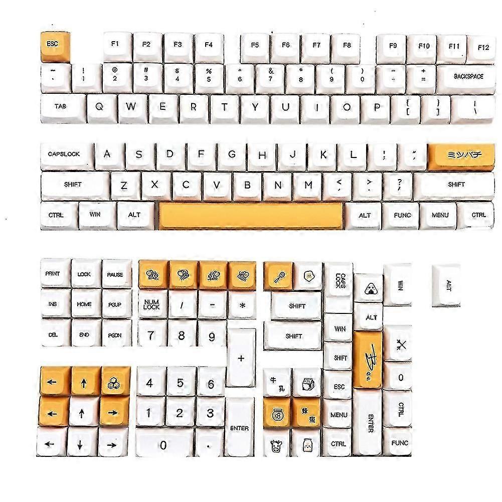 PBT Honey Milk Keycap XDA Highly English Keycap compatible Gaming Mechanical Keyboard compatible Cherry MX Switch_Featured Gift