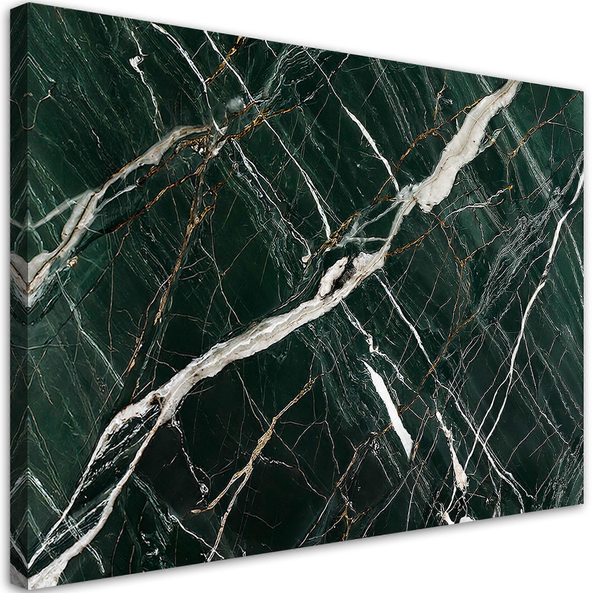 Impression sur toile, structure en pierre de marbre vert - 90x60