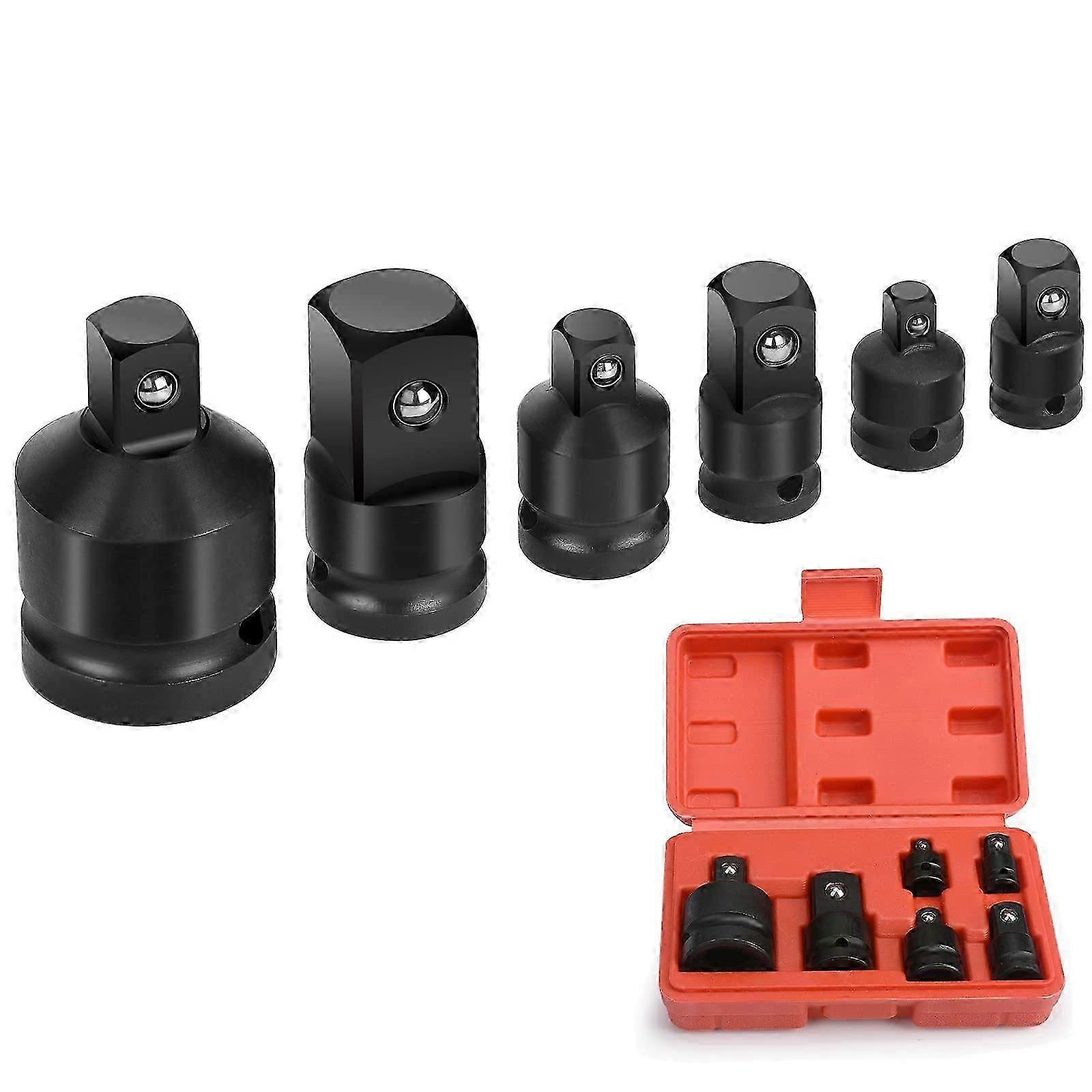 Set of 6 Socket Wrench Adapter Reducers for 1/4", 3/8", 1/2", 3/4" Socket Converter