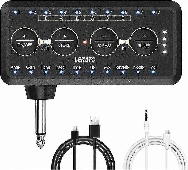 Wireless Guitar Amplifier System with Multi-effects Recording Capabilities and Bypass Mode featuring Distortion Effects