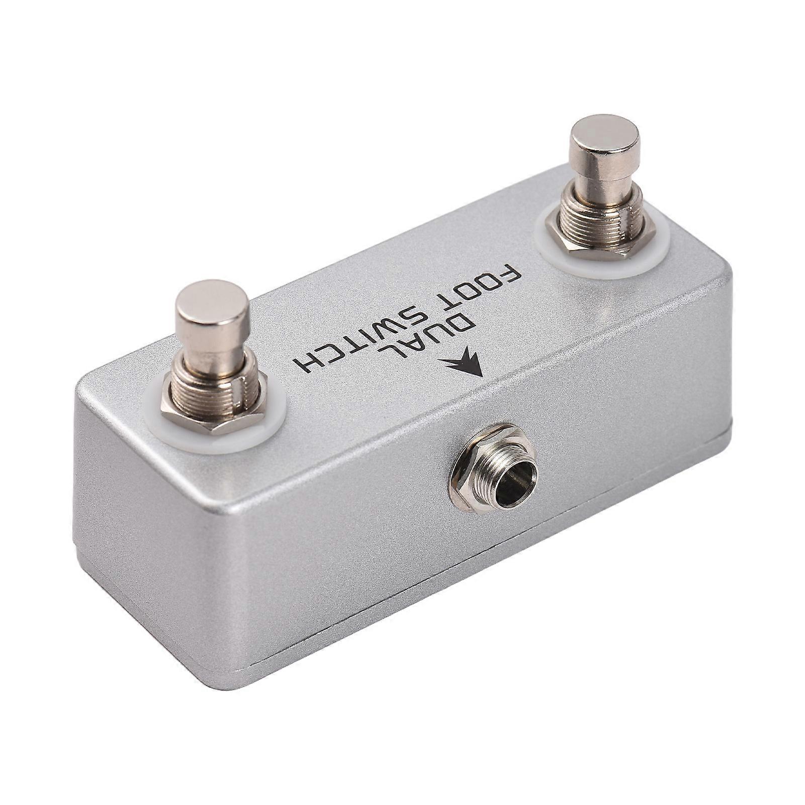 MOSKYAUDIO Dual Footswitch Amp Channel Footswitch Locking Function Aluminum Alloy 6.35mm Stereo Output Latching Foot Switch Pedal for Amplifiers Effe