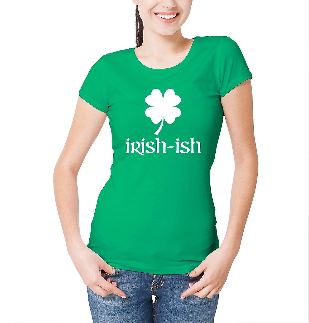 Reality Glitch Irish-ish St Patricks Day Clover Womens T-shirt