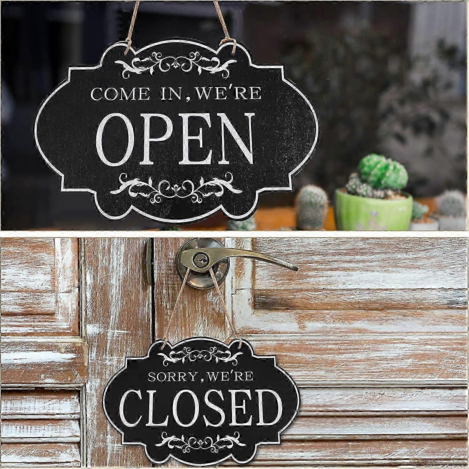 Double Sided Open Closed Sign for Restaurants, Cafes, Hotels - 30x20cm ...