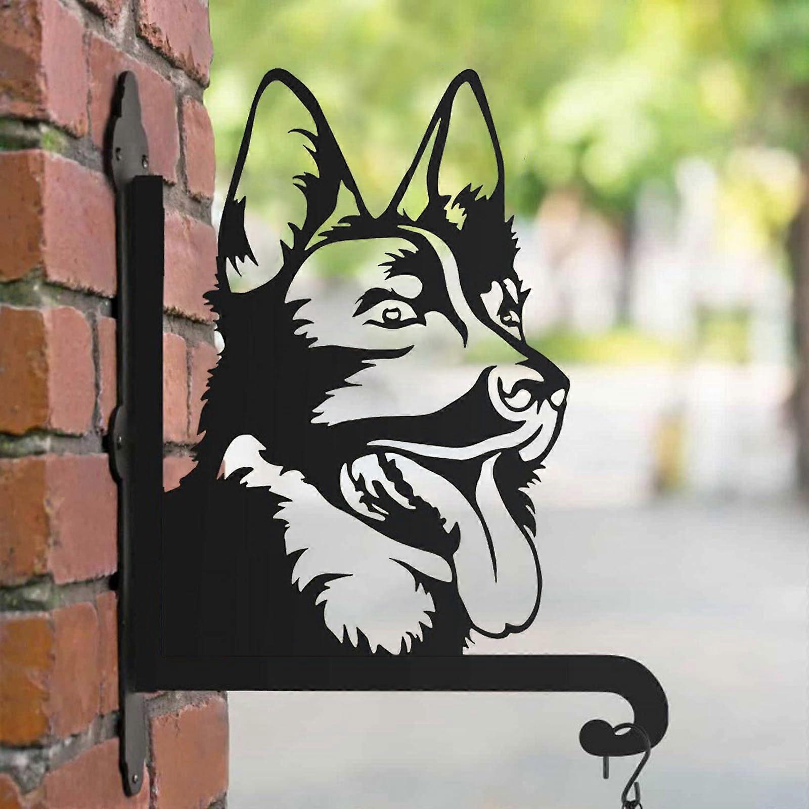 Hanging Plant Bracket Iron Heavy-Duty German Shepherd Wall Mounted Hangers Outdoor For Flower Pot Lantern Bird Feeder