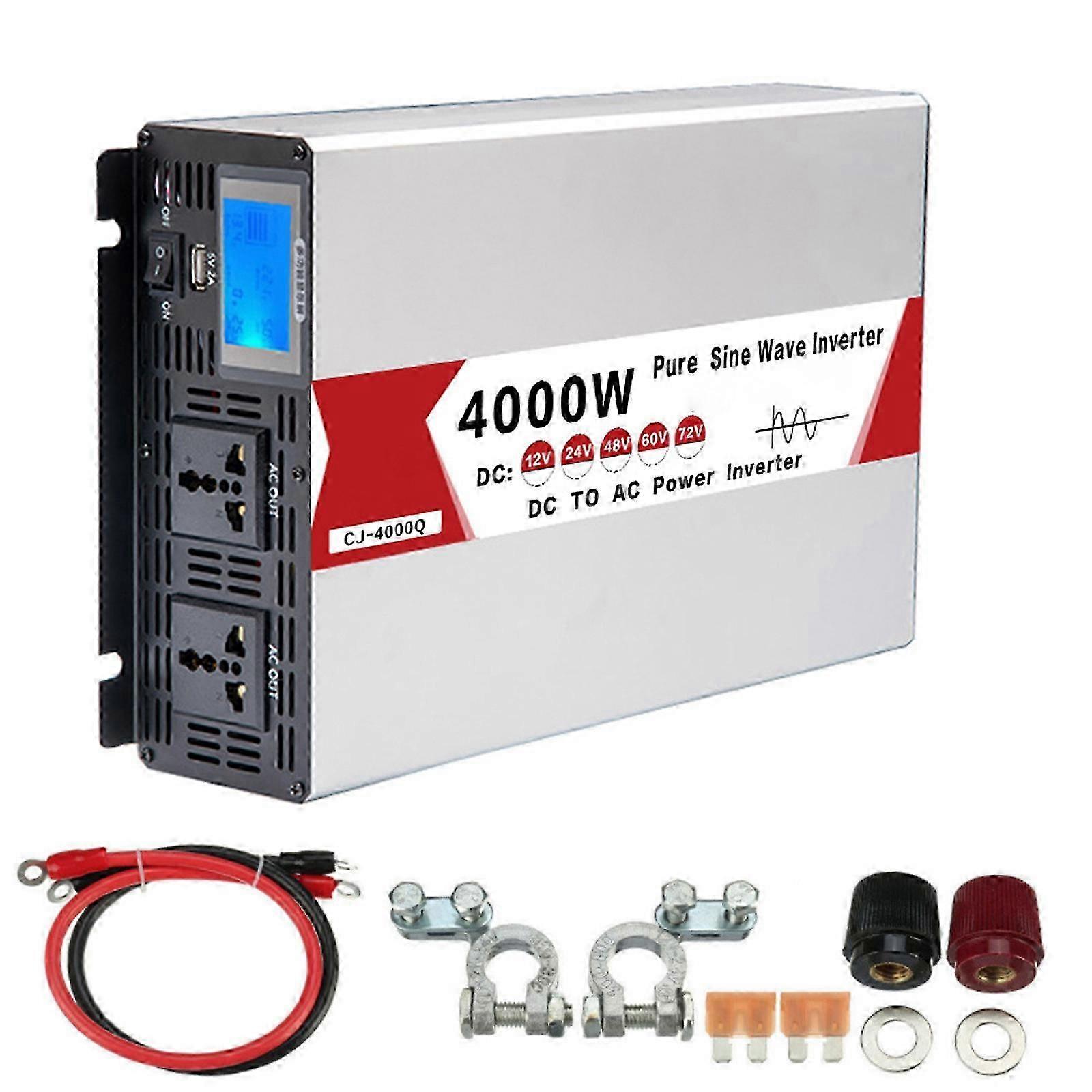 (D 60V) 4000W Max نقي موجة جيبية محول الجهد العاكس 12 فولت 24 فولت 48 فولت 60 فولت