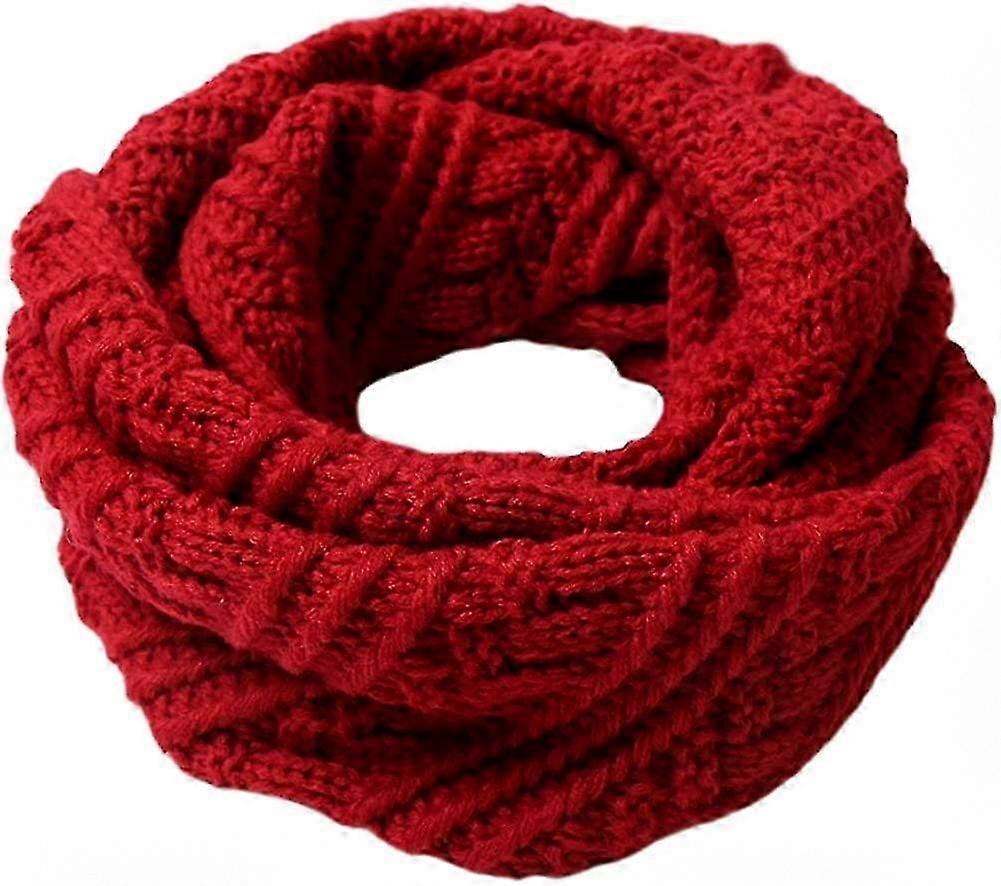 Cozy Chunky Knit Wool Scarf Loop Snood for Winter Warmth