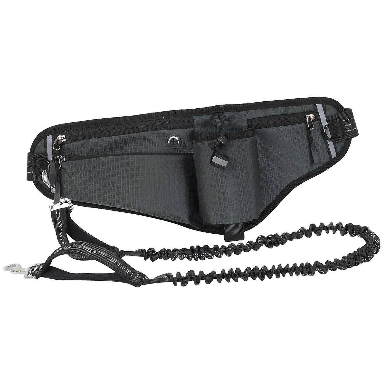 Hands Free Dog Leash Waist Pack Water Resistant Night Reflective Large Capacity for Outdoor Dog Walking