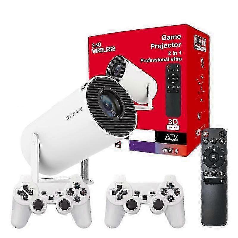 Proiettore di gioco Sistema Android 11 con controller di gioco wireless 720p Home Theater -CN-NUOVO