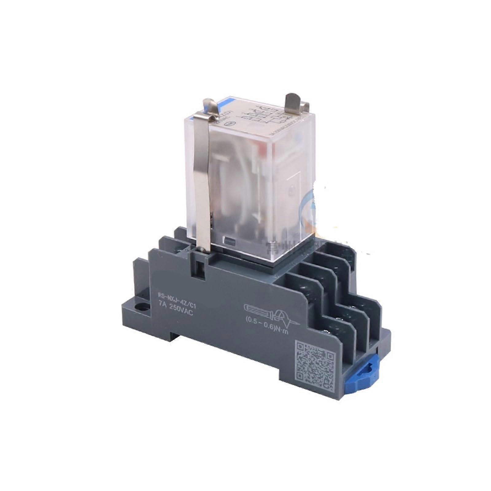 Small Intermediate electromagnetic Relay NXJ2Z1 3Z 4Z 220V DC24V Light with 8 p MY4NJ(4 Sets of 110VAC Relay Base)