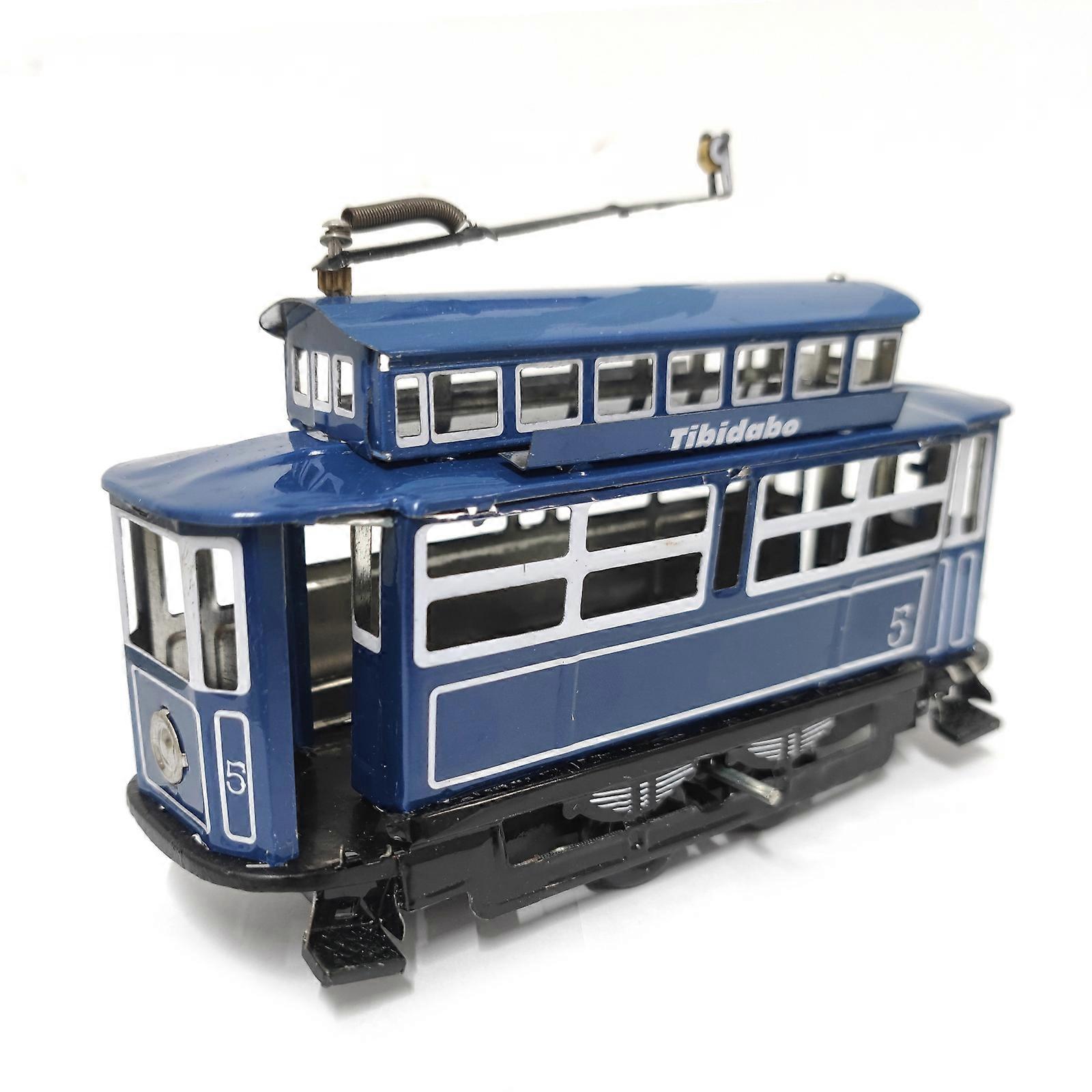 Nostalgic Windup Tin Toy Tram Model Tinplate Statue Figurine Toy For Retro Home And Bar Club Decoration