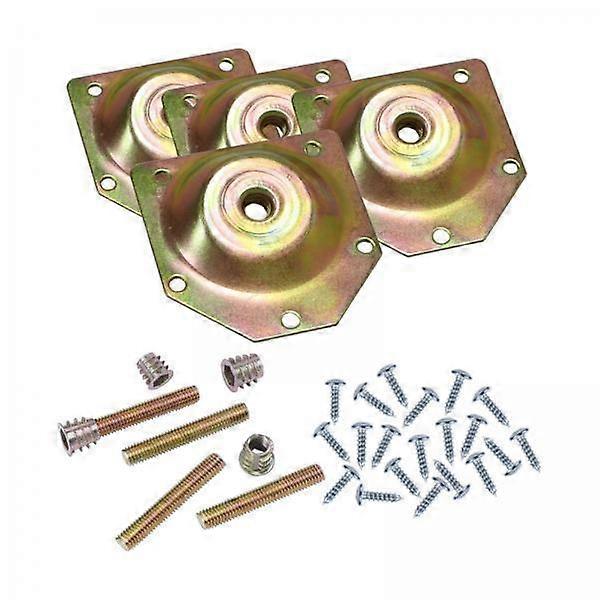 4x 4x Furniture Leg Mounting Plates Set Brackets Angled Metal Table Leg Mounting