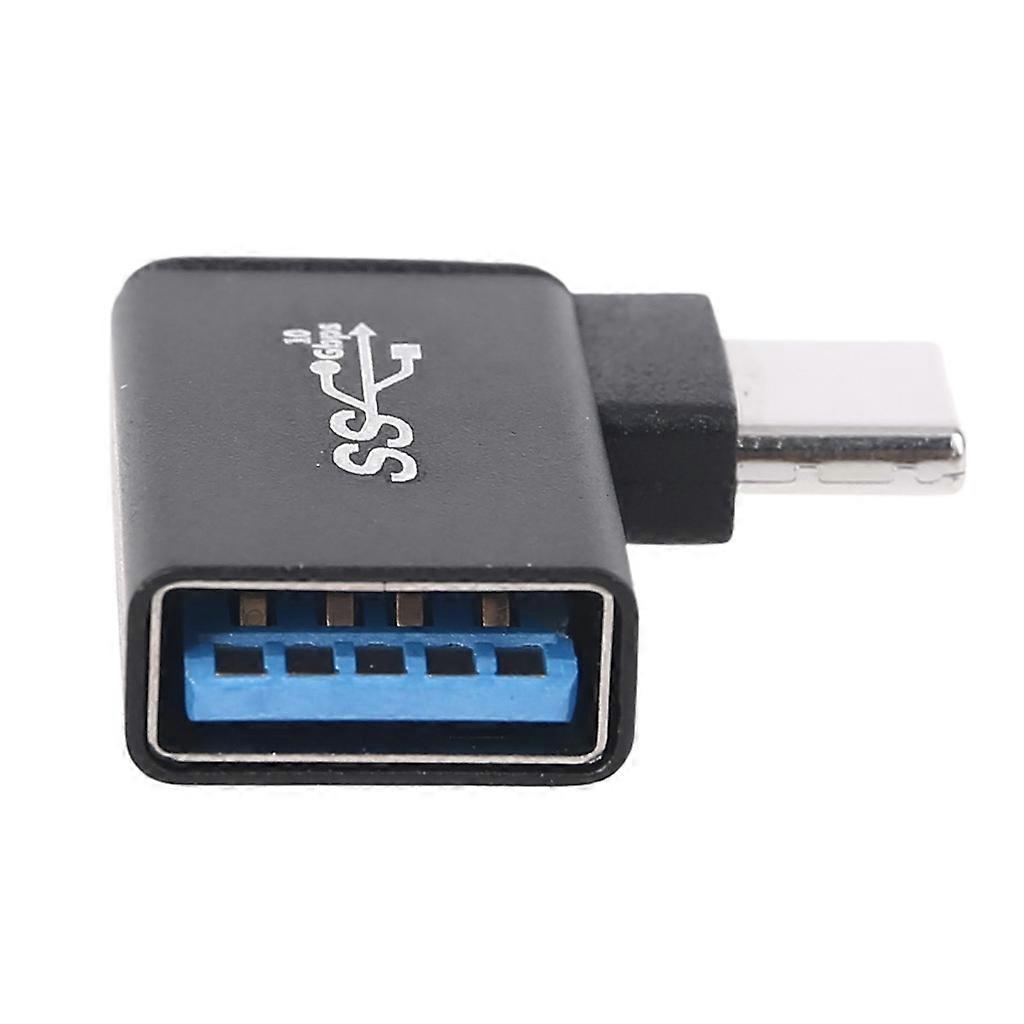 For Smartphone Tablet Flash Drives Keyboard USB A 3.0 Female to 90 Degree 3.1 Type C Male Extender Connection Converter Multicolor