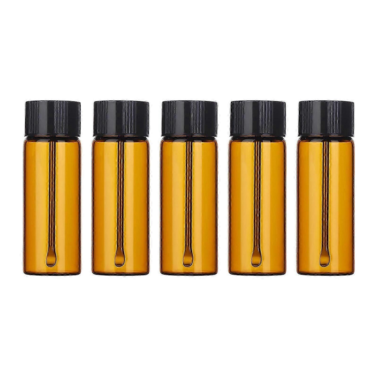 5/10Pcs Glass Powder Dispensing Bottles with Spoons Airtight Travel Spice Containers Portable Jar for Camping Kitchen Condiment Holder Jikaix