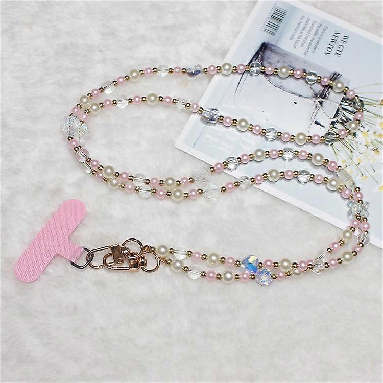 120cm Transparent Beads Phone Strap Crossbody Chain Phone Lanyard