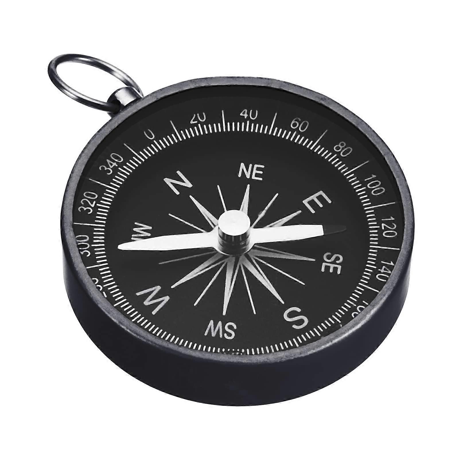 Bag Compass Navigation Compass with Key Ring for Outdoor Hiking, Black, Lightweight, Durable, Compact Design