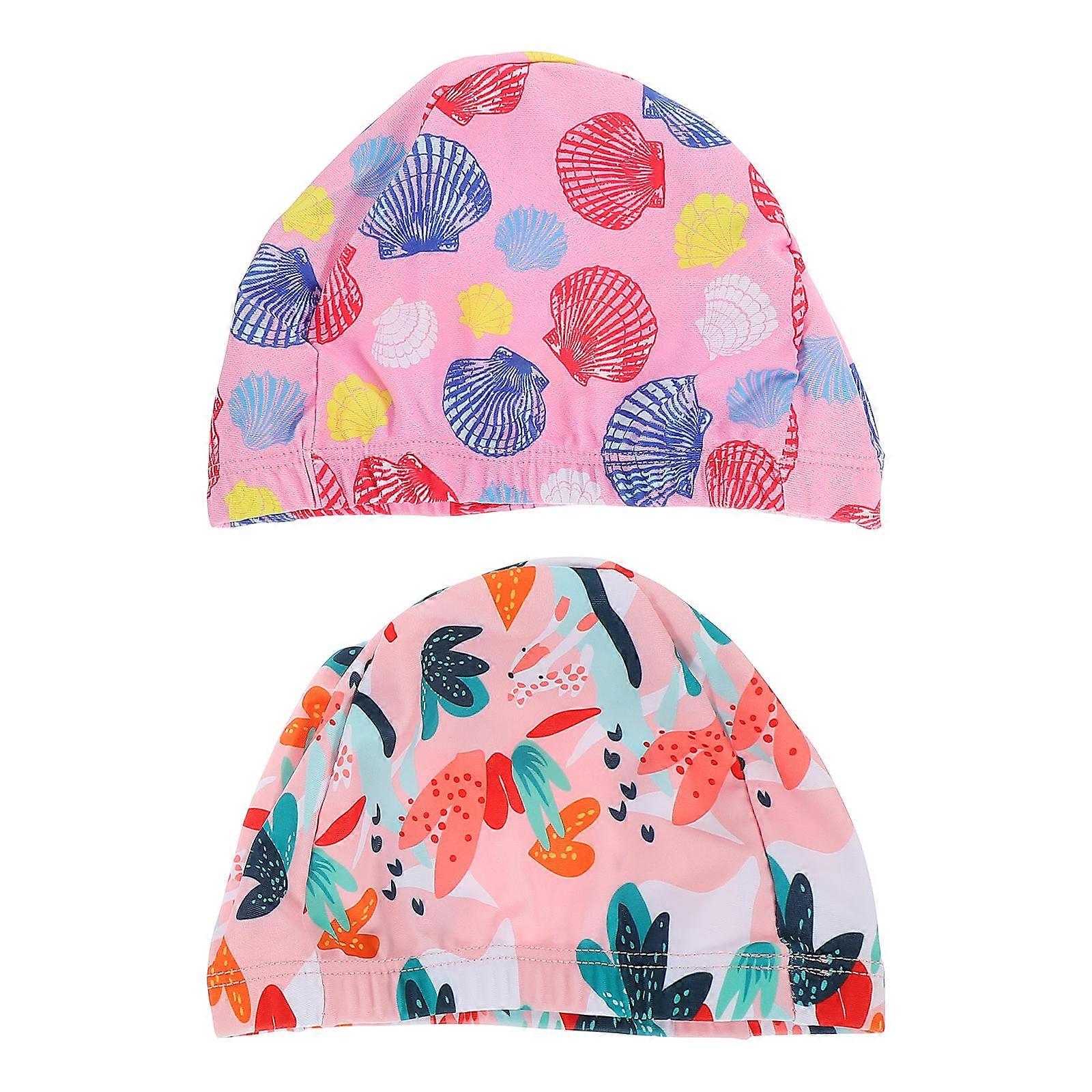 Adorable Cartoon Swimming Hats Set Comfortable Stretchy Swim Caps for Boys, Lightweight Fun Design for Summer Hair Protection