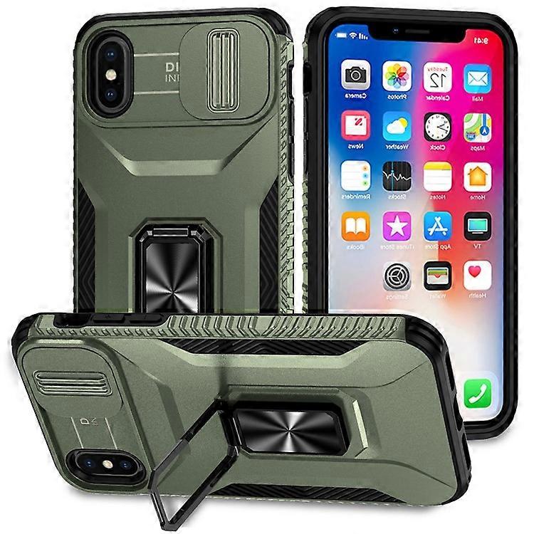 Compatible For iPhone X / XS Case with Camera Cover Slider, PC+TPU Armour Phone Shell