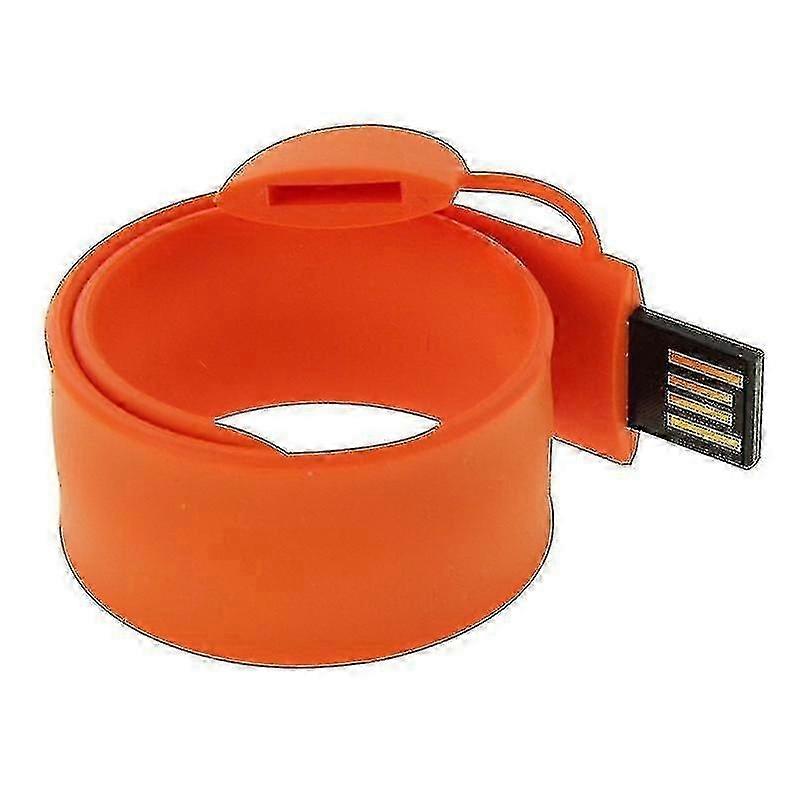Computer Accessory Sets Silicone Bracelet Usb Flash Disk With 16gb Memory Orange