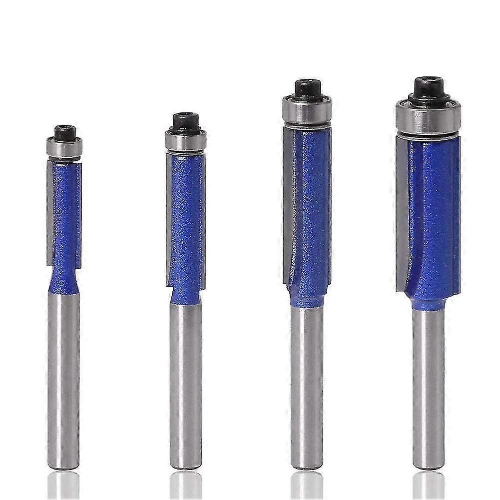 6mm Shank Flush Trim Router Bits with Top Bearing, 1/4" & 5/16" Cutting Diameter, Woodworking Copy & Groove Router Bits