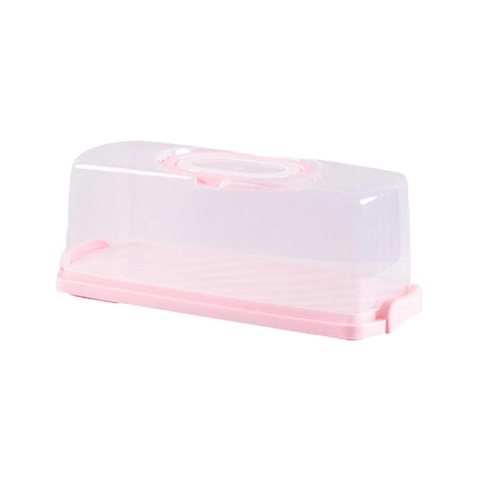 Rectangular Bread Keeper with Handle Organizer Box Clear for Buns Waffles