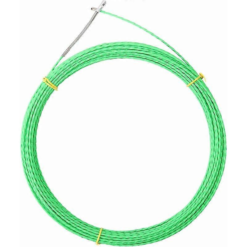 Electric wire puller - electrician wire puller - 4 mm needle - 10m - with guide spring - plastic - green - retractable