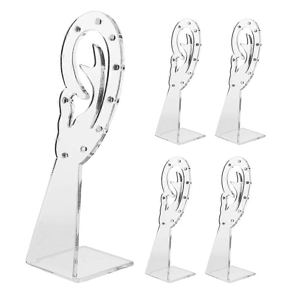 Here's a well structured product description and key features for the **"5pcs Transparent Acrylic Earring Holder Stand With Space Saving Ear Display