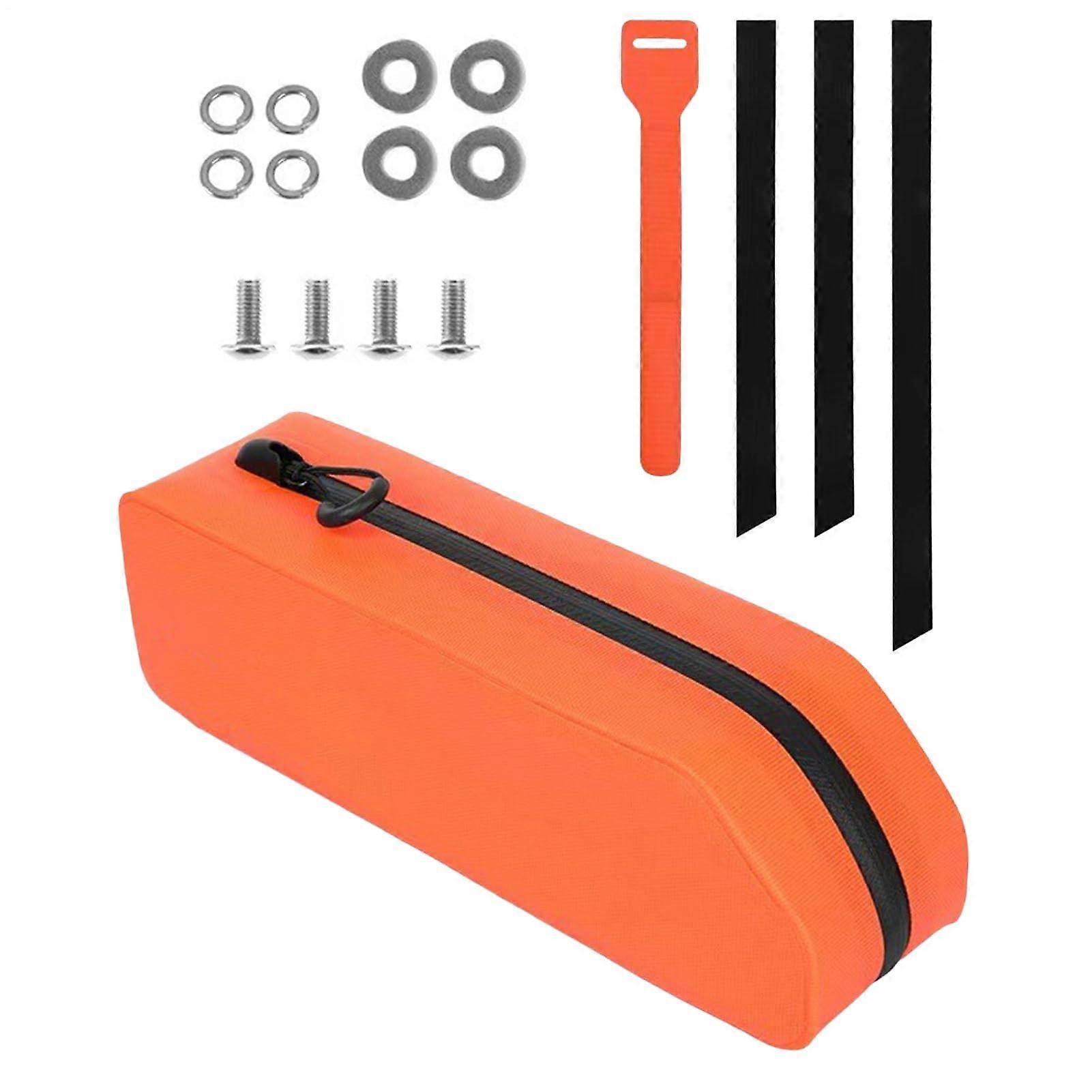 Bicycle Front Frame Bag, Water-Repellent, Triangular Front Frame Bag, Compact Beach Ride Accessory, Orange