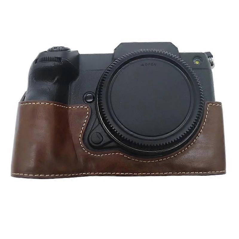 Étui en cuir PU pour appareil photo Fujifilm GFX100S 50S II, ouverture de batterie, design o9L, protection demi-corps