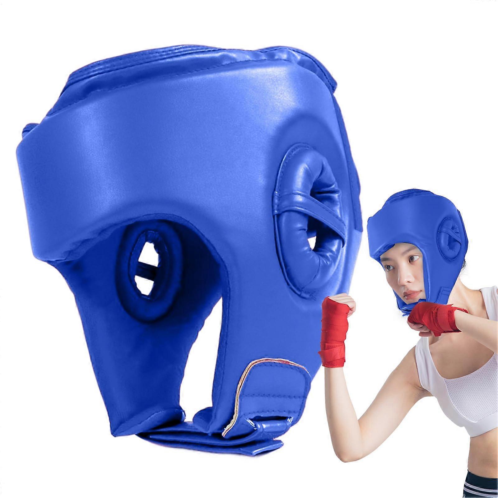 Sparring Headwear Professional Boxing Headguard Adjustable Protective Headgear Kickboxing Blue 26 x 23 x 20 cm