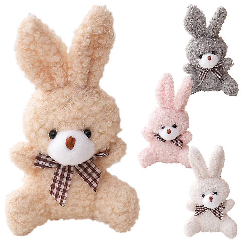 Stuffed Rabbit Plush Toy Mini Plush Stuffed Bunny Keychain Pendant Keychain Accessory Travel 4Pcs