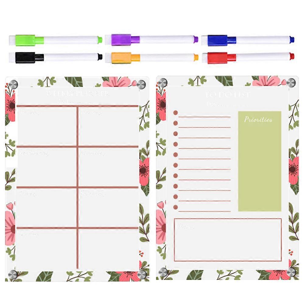 Dry Erase Magnetic Board For Fridge Rectangular Shape Acrylic Material Home Office Use 1Set