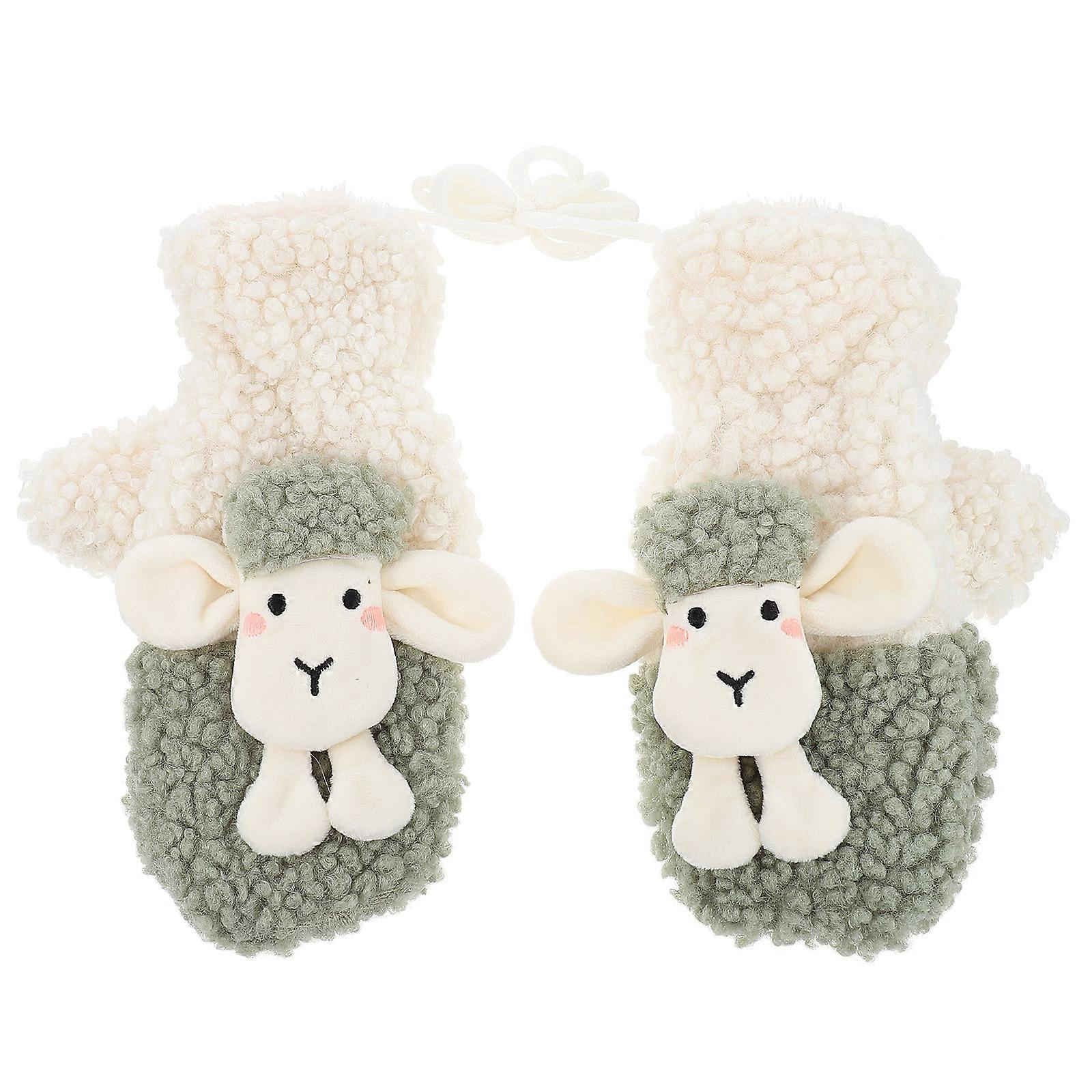 Hand Glove Girls Outdoor Running Studying Warm Plush Style 21X11X4CM Size 1Pair