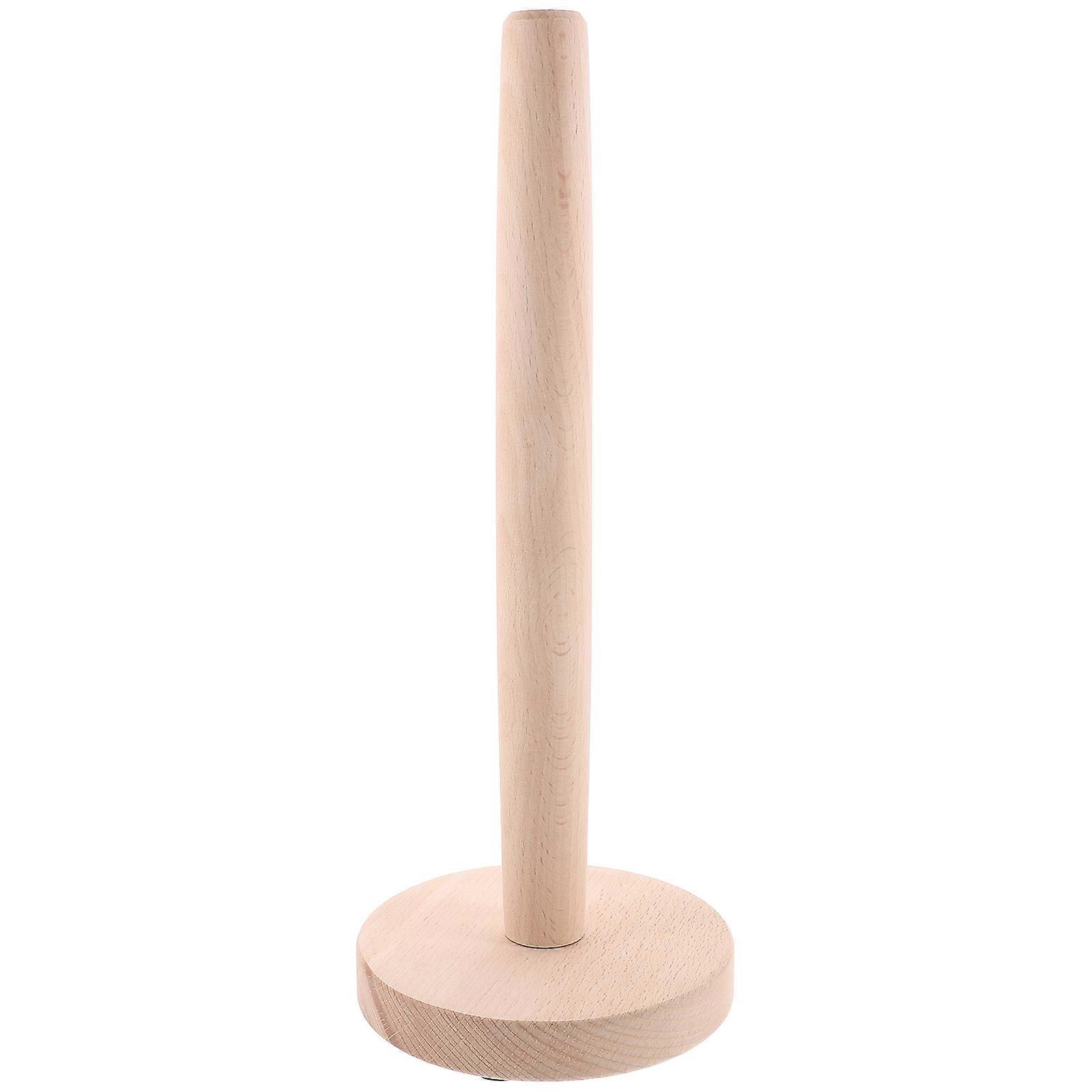 Standing Paper Towel Roll Holder Wood Dining Table Accessory Ornamental Vertical Type Shape For Farmhouse Style 1Pack