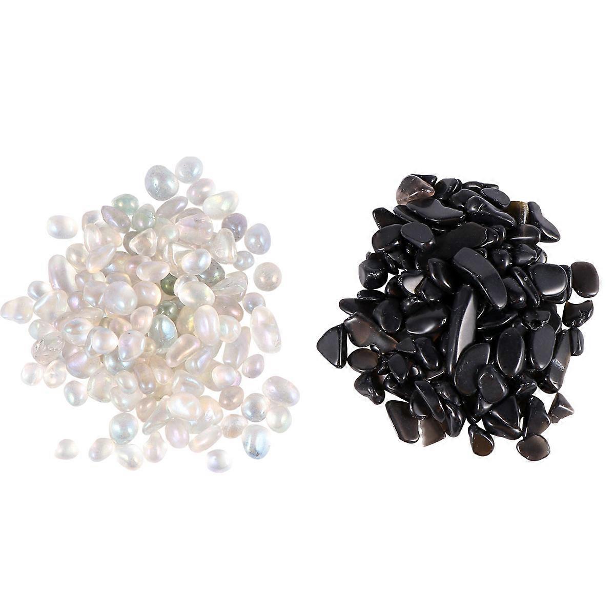 Decorative Pebbles Aquarium Rocks Crystal Stones Moonlight Coloured For Aquarium Vase Flowerpot Aquarium Ornaments 2Pack
