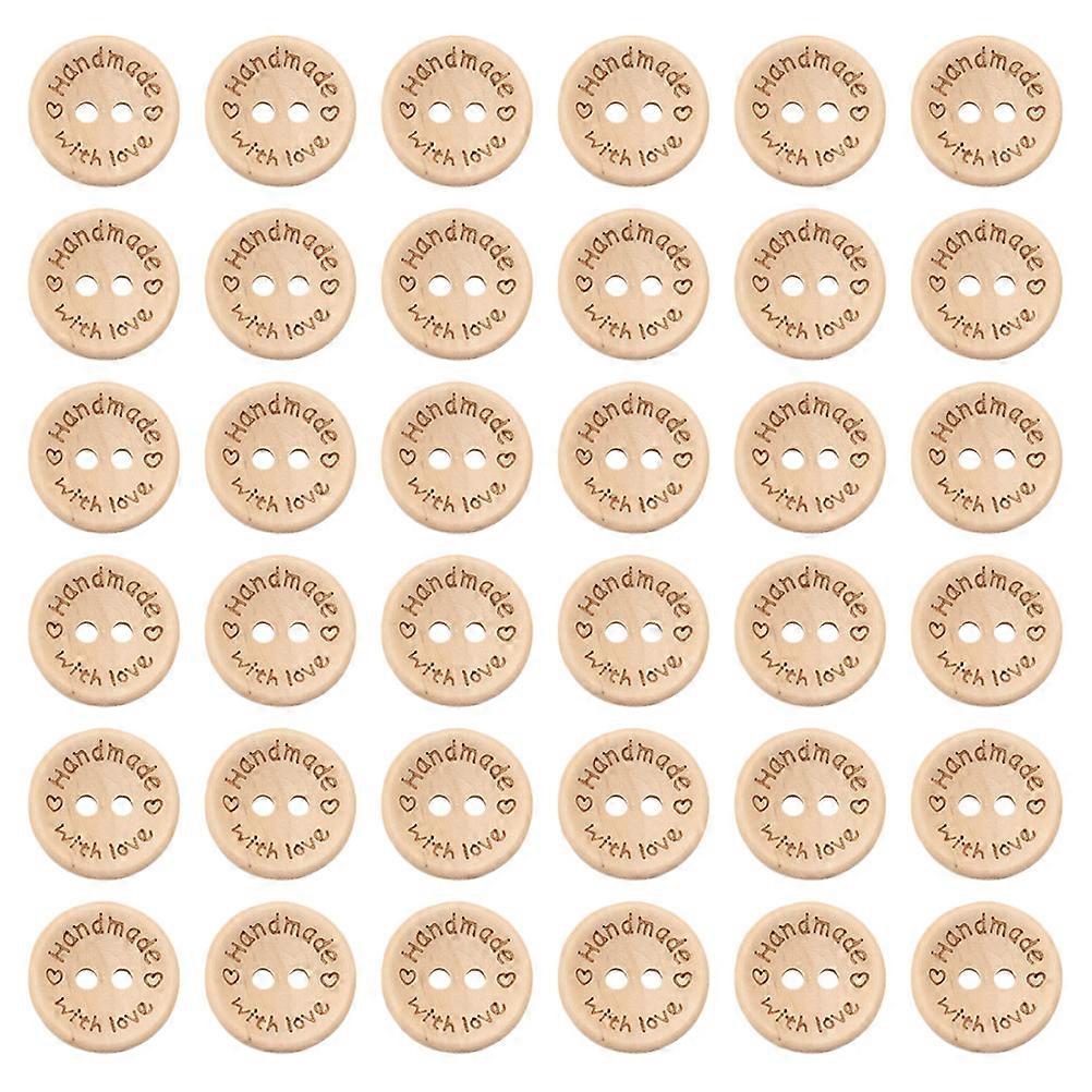 Scrapbooking Wood Button Diy Buttons Natural Wood Materials For Craft Projects 100Pack