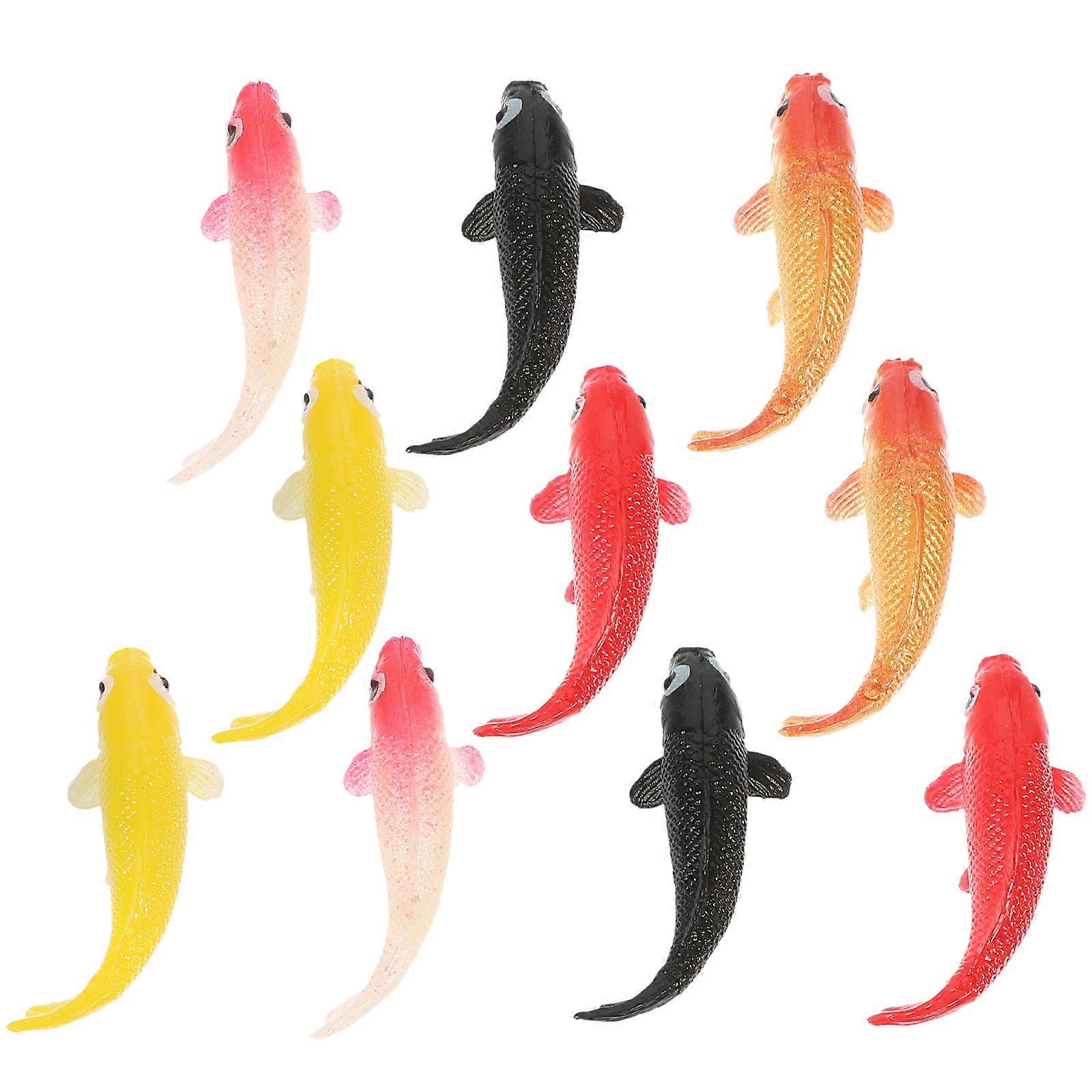 Artificial Fancy Carp Simulated Fish Underwater Decorative Home Fish Tank Miniature Fish Shape Lifelike 10Pcs