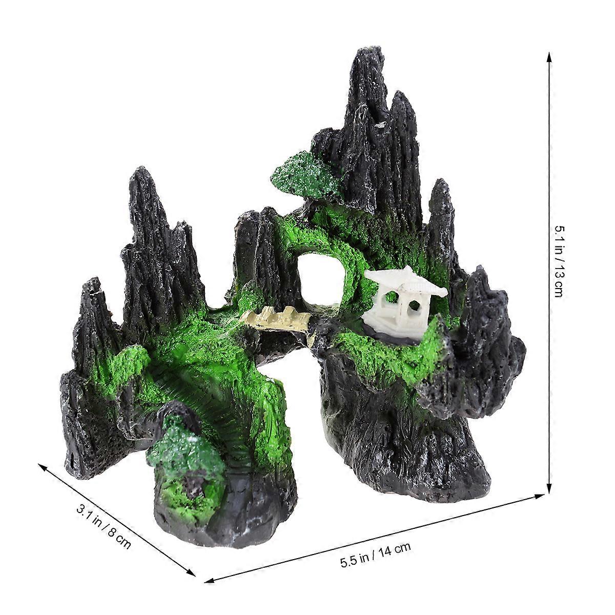 人工岩の装飾樹脂水族館造園ロッカリー装飾マルチカラー14x8x13cm山の形1パック