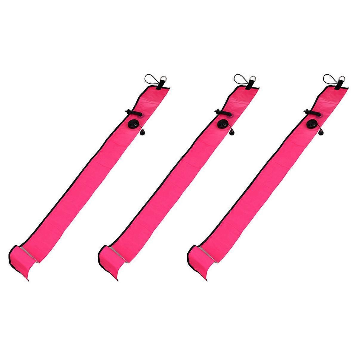 1M Scuba Diving Inflatable Float Signal Tube Sausage,Rose Red