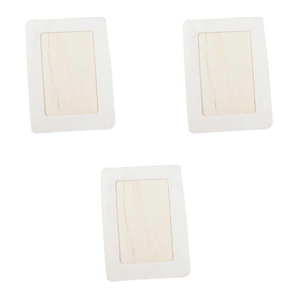 Rectangle Photo Frame Creative Diy Frame Child Painting Photo Frame Home Use Beige 14X19CM 3Pcs