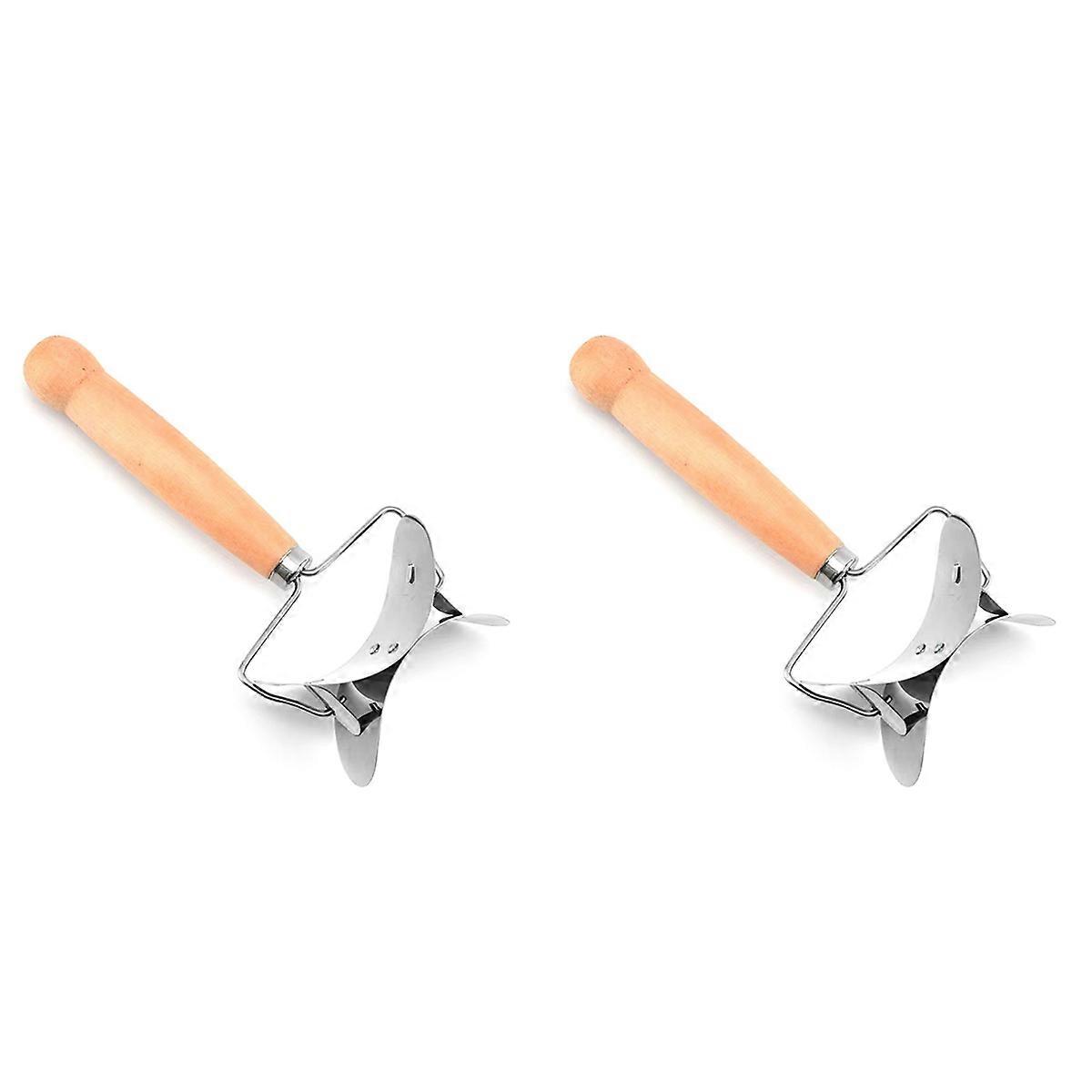 2X Stainless Steel Dumpling Wrappers Skin Dough Cutter Circle Roller Ravioli Dumpling Maker Cutter P