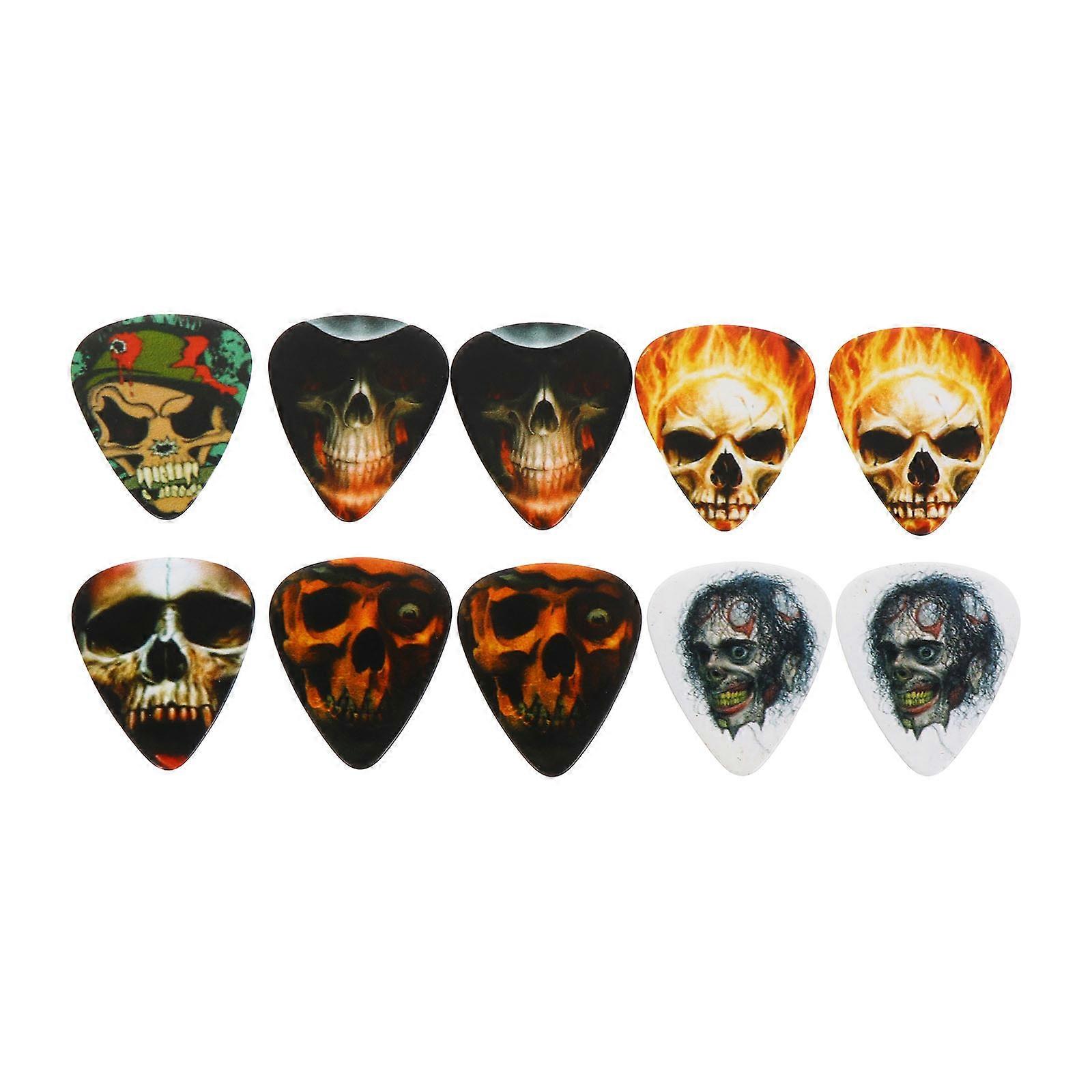 Punk Guitar Picks Stylish Skull String Plucking Halloween 10Pack